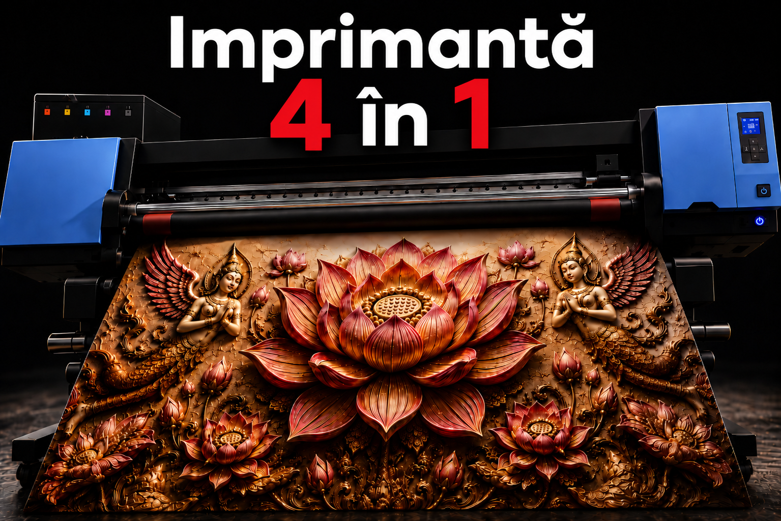 Imprimantă UV Galaxy 4 în 1 cu print 2.5D pe pânză